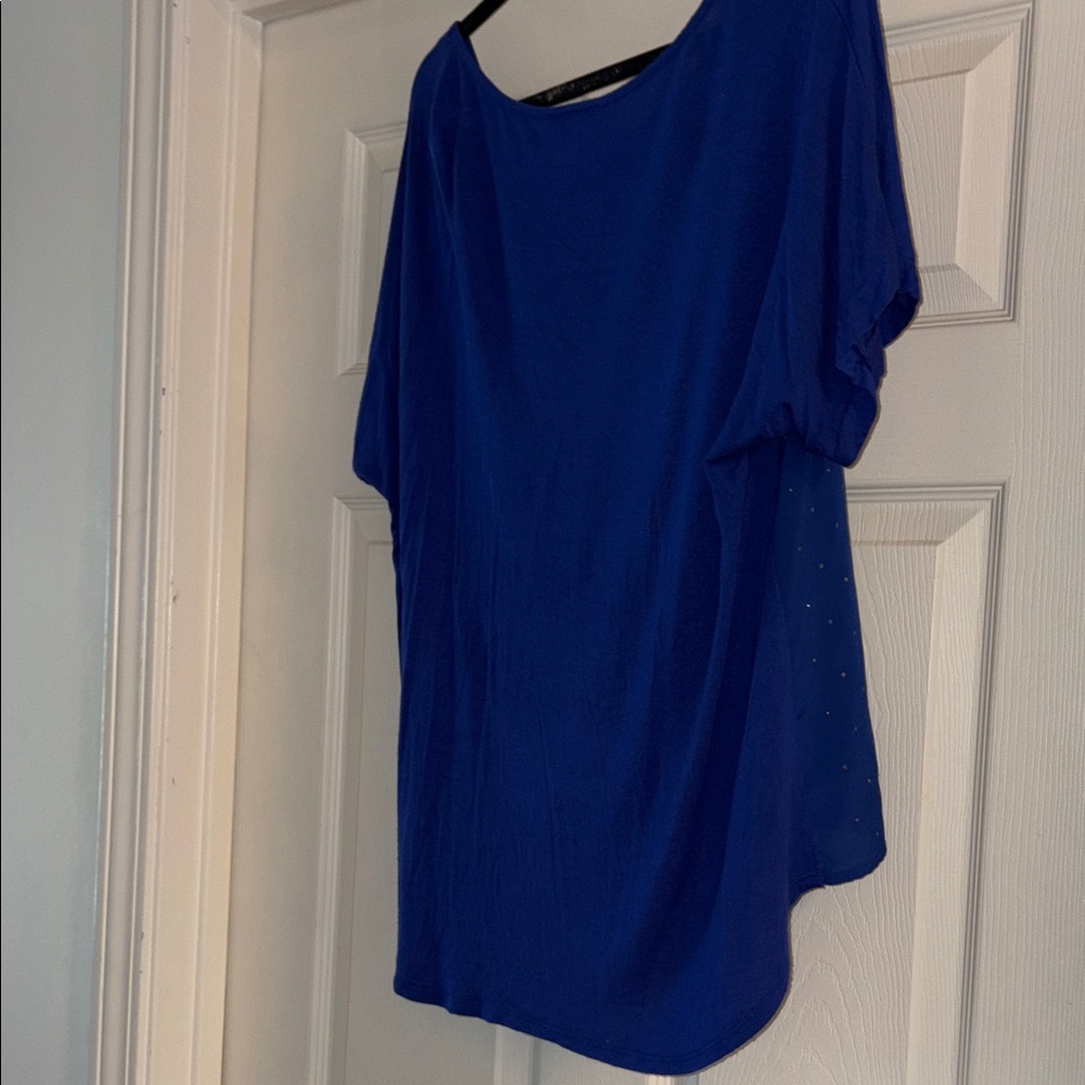 AGB Royal Blue Blouse with Sparkle Details - Picture 7 of 9